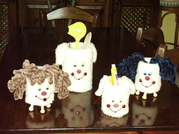 05 barattoli portapenne peluches